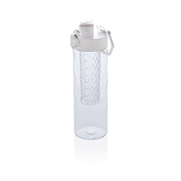 Baltas vaisvandenių butelis su sieteliu XD Design Exclusive Honeycomb, 700 ml