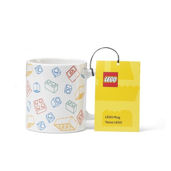 Baltos spalvos iš keramikos vaikiškas puodelis 300 ml Bricks – LEGO®-image-1