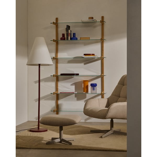 Natūralios spalvos iš stiklo modulinė lentyna 110x202x30,5 cm Sitra – Kave Home-image-1