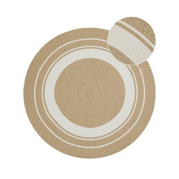 Apvalus natūralios spalvos lauko kilimas ø 200 cm - NORTHRUGS