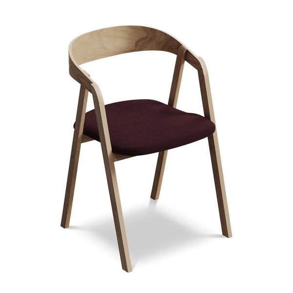 Bordo spalvos iš medienos masyvo valgomojo kėdė Erika – Makamii