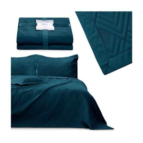 Smaragdinės spalvos iš mikropluošto dygsniuota lovatiesė 220x240 cm Ophelia – Restilo-image-3