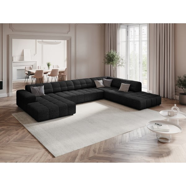 Kampinė sofa antracito spalvos (su dešiniuoju kampu/„U“ formos) Chicago – Cosmopolitan Design-image-1