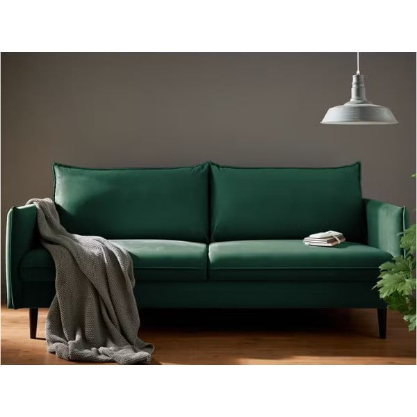 Tamsiai žalios spalvos iš velveto sofa 203 cm Juli – Ropez-image-1