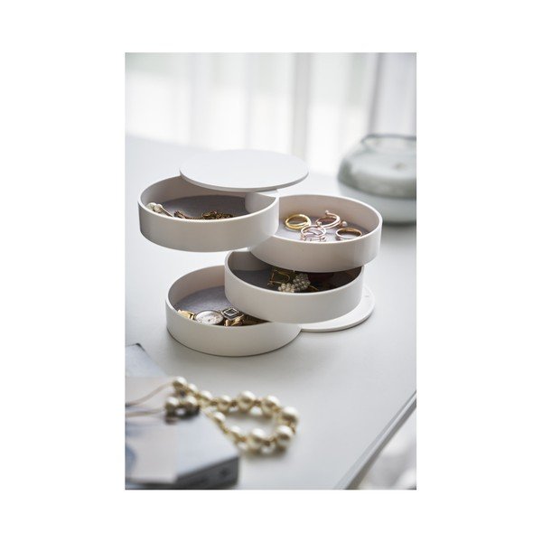 Balta dviaukštė papuošalų dėžutė YAMAZAKI Tower, ⌀ 10 cm-image-2