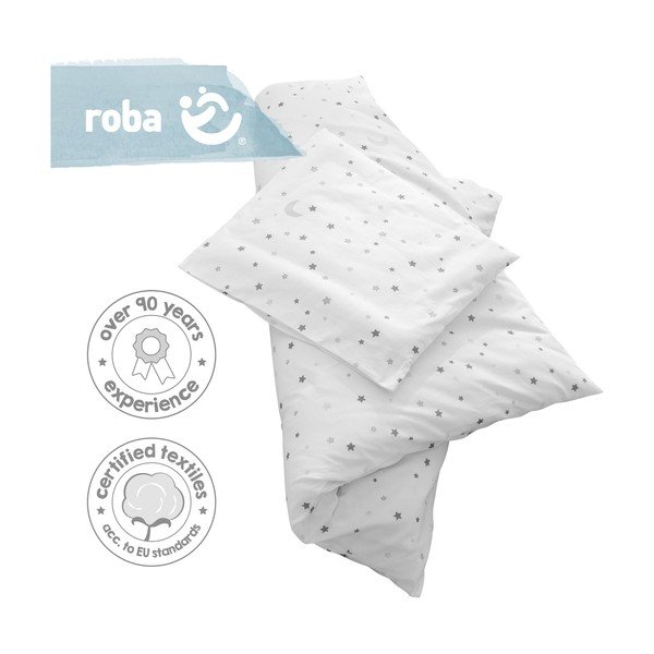 Baltos spalvos iš medvilnės vaikiška patalynė vaikiškai lovai 80x80 cm Sternenzauber – Roba-image-2
