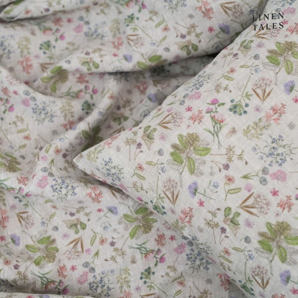 Viengulė patalynė iš lino natūralios spalvos 140x200 cm Botany 2 – Linen Tales-image-1