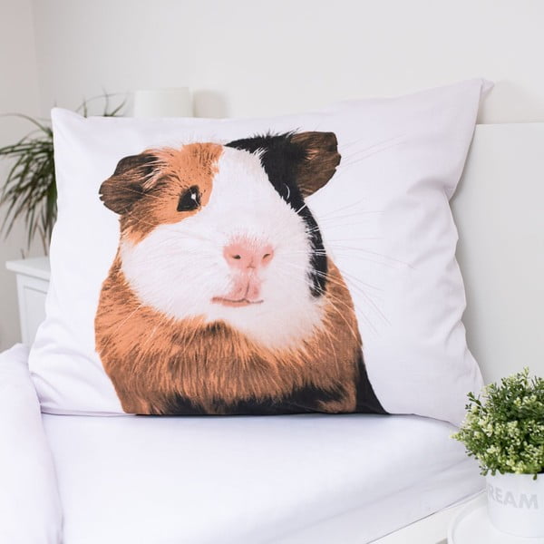 Baltos spalvos iš medvilnės viengulė vaikiška patalynė 140x200 cm Guinea Pig – Jerry Fabrics-image-3