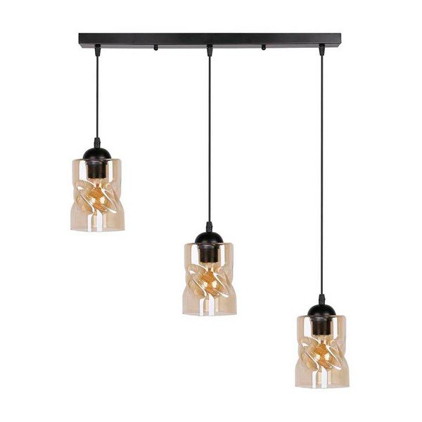 Juodas pakabinamas šviestuvas su stikliniu gaubtu 10x62 cm Felis - Candellux Lighting-image-3