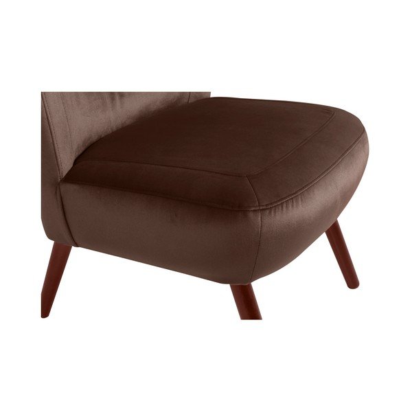 Tamsiai rudas krėslas Max Winzer Sari Velvet-image-3