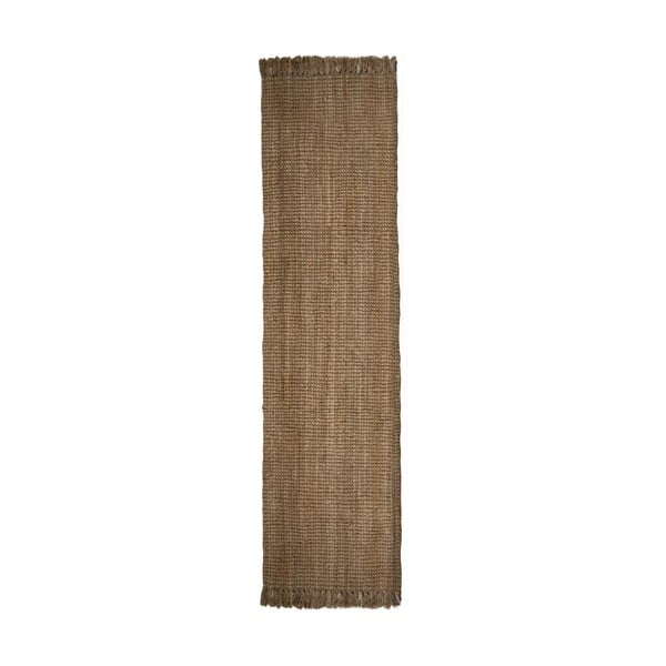 Rankų darbo iš džiuto kilimas natūralios spalvos 60x300 cm Jute Boucle – Flair Rugs
