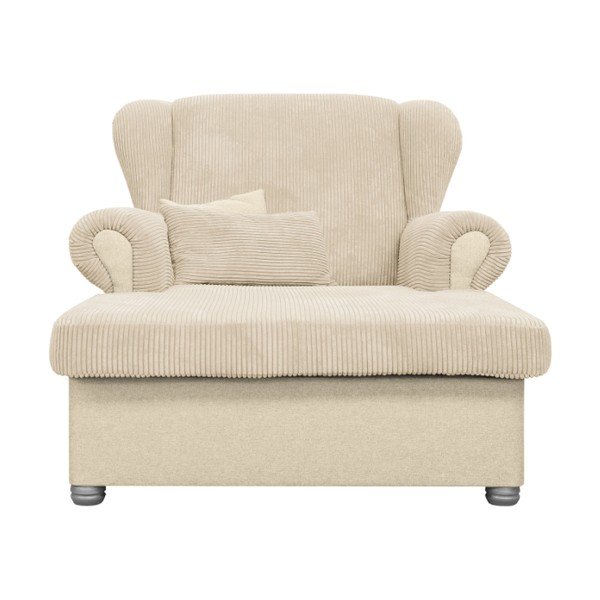 Smėlio spalvos krėslas iš kordinio velveto Lord – Ropez-image-1
