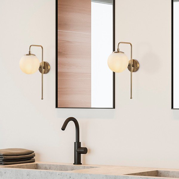 Baltos spalvos/žalvario spalvos sieninė lempa Viran – Opviq lights-image-2