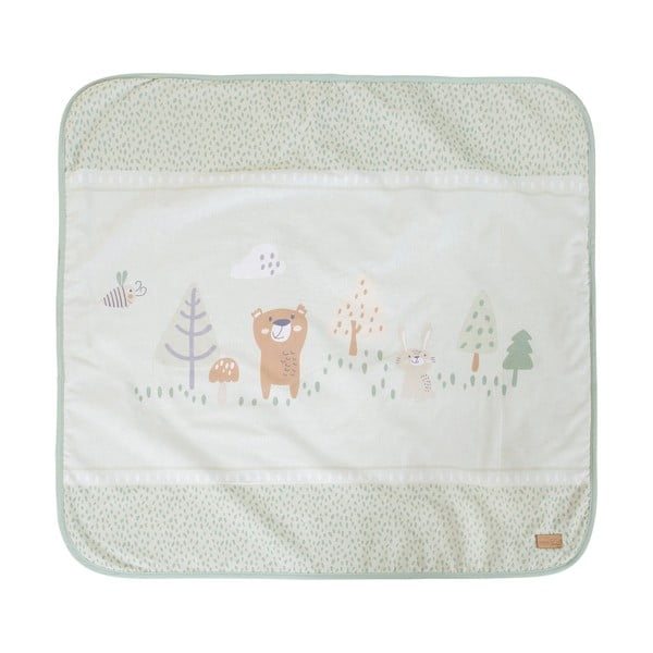 Šviesiai žalios spalvos iš mikropliušo vaikiškas pledas 80x80 cm Woodland Buddies – Roba-image-4