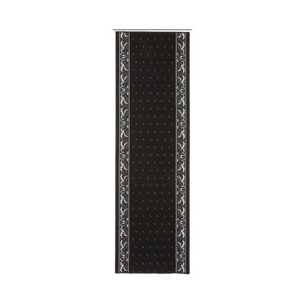 Juodas bėgimo takelis su baltomis detalėmis "Hanse Home Ornament", 80 x 350 cm
