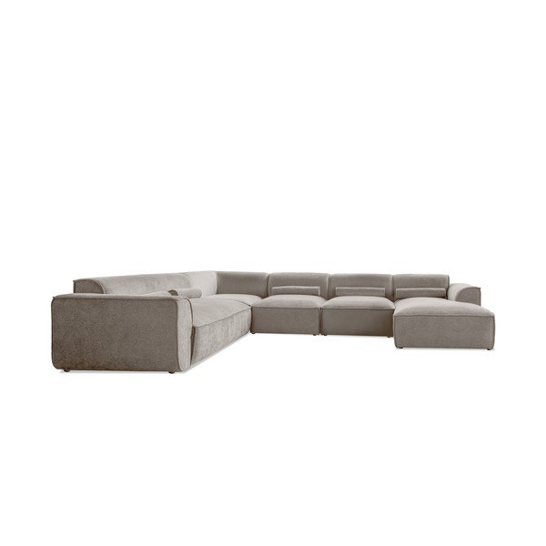Kampinė sofa smėlio spalvos (su kairiuoju kampu/„U“ formos) Flex Felix – Miuform