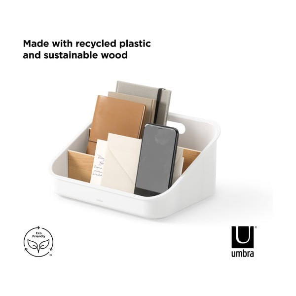 Baltas plastikinis vonios kambario organizatorius kosmetikai Bellwood - Umbra-image-4