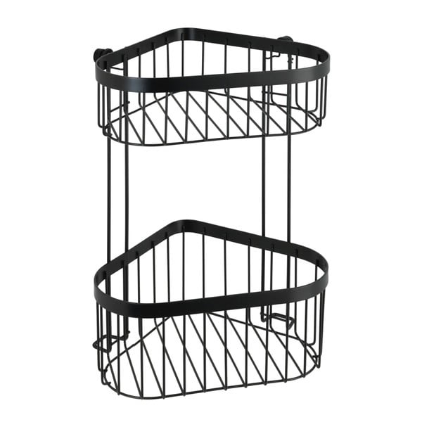 Juoda dviejų pakopų kampinė lentyna su krepšeliais Wenko Classic Plus-image-2