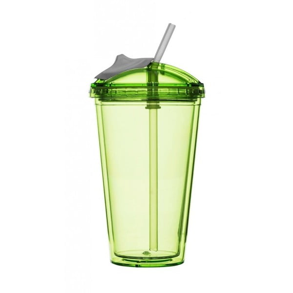 Žaliasis kokteilių puodelis su šiaudeliu "Sagaform
