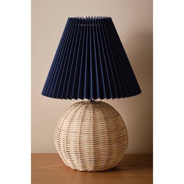 Mėlynos spalvos/natūralios spalvos iš rotango stalinis šviestuvas (aukštis 36 cm) Sisal – Jotex-image-2