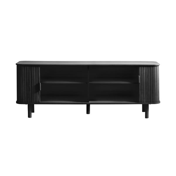 TV spintelė juodos spalvos iš ąžuolo 160x56 cm Cavo – Unique Furniture-image-2
