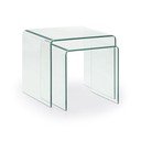 Iš stiklo kavos staliukai 2 vnt. 50x50 cm Burano – Kave Home