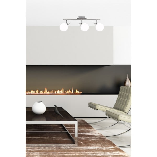 Sidabrinės spalvos lubinis šviestuvas su stikliniu gaubtu 12x62 cm Ghost - Candellux Lighting-image-1