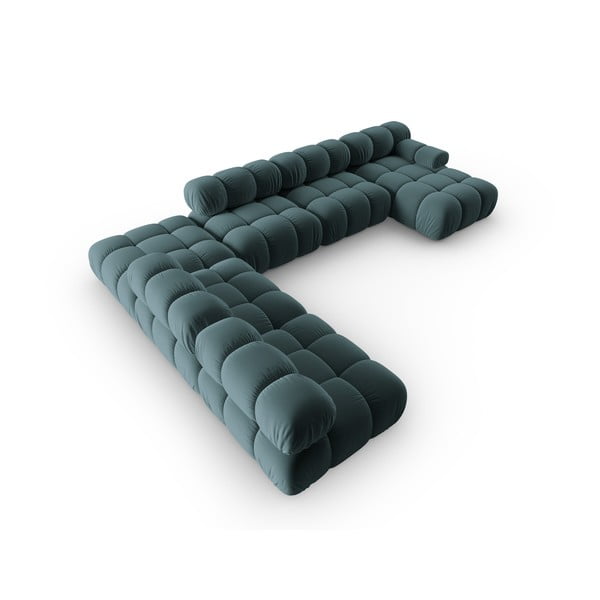 Sofa smaragdinės spalvos iš velveto 379 cm Bellis – Micadoni Home-image-4
