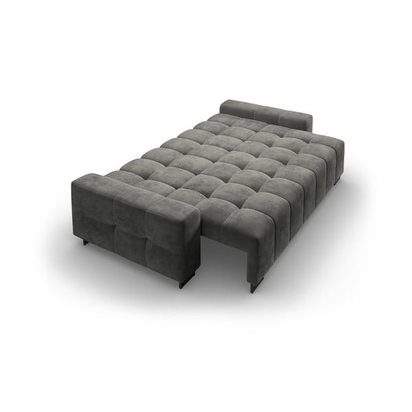 Pilkos spalvos iš velveto sulankstoma/su sandėliavimo vieta sofa 250 cm Wicklow – Cosmopolitan Design-image-4