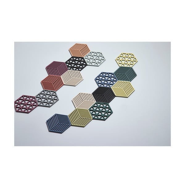 Šviesiai pilkas silikoninis kilimėlis karštam puodui Zone Triangles-image-1