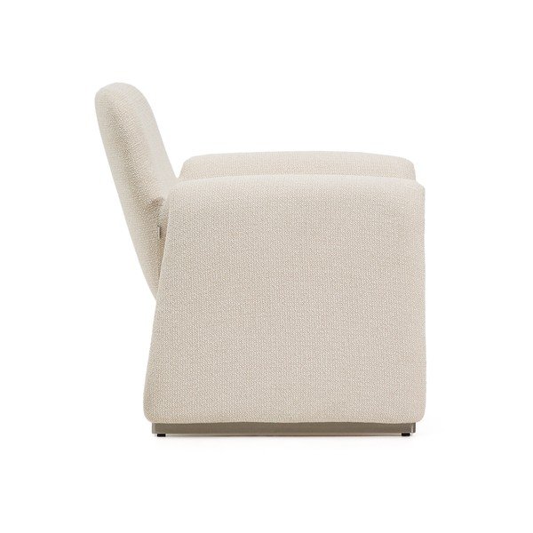 Smėlio spalvos krėslas iš šenilinio audinio Melvia – Kave Home-image-3