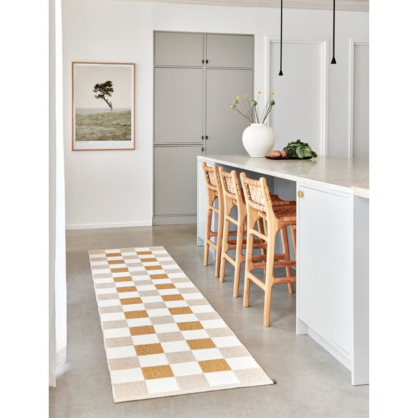 Ochros spalvos/smėlio spalvos lauko kilimas 70x160 cm Pix Vanilla Ochre – Pappelina-image-2