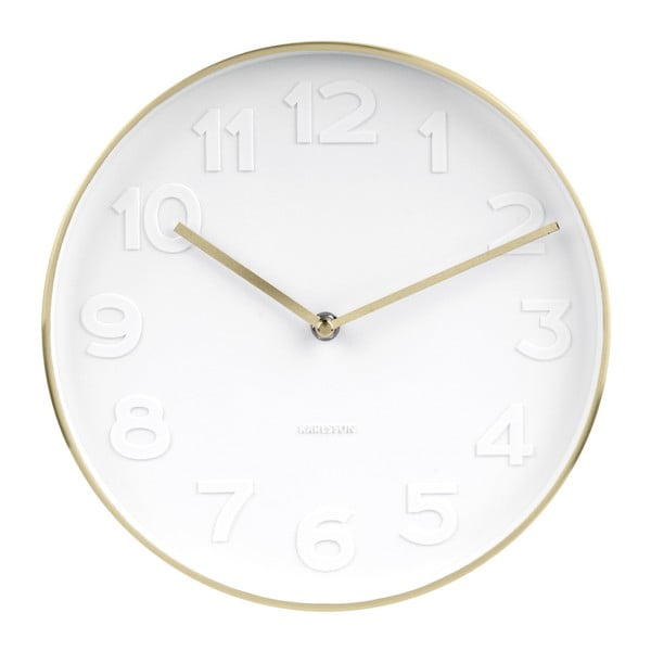 Karlsson Mr. White sieninis laikrodis su auksinėmis detalėmis, ⌀ 28 cm