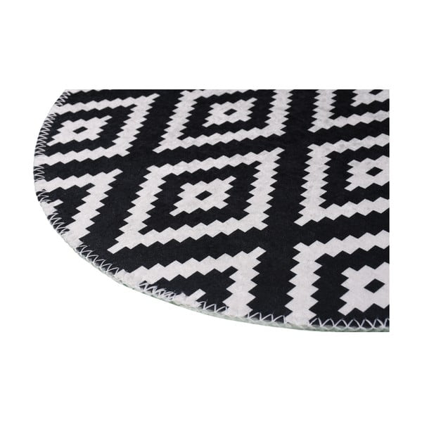 Skalbiamas apvalios formos kilimas juodos ir baltos spalvos ø 80 cm – Vitaus-image-2