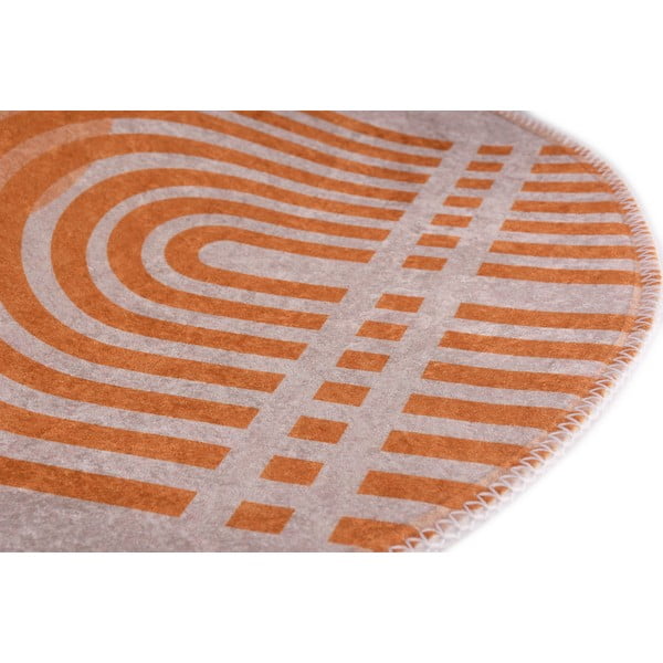 Skalbiamas apvalios formos kilimas oranžinės spalvos/pilkos spalvos ø 100 cm Arch – Vitaus-image-2