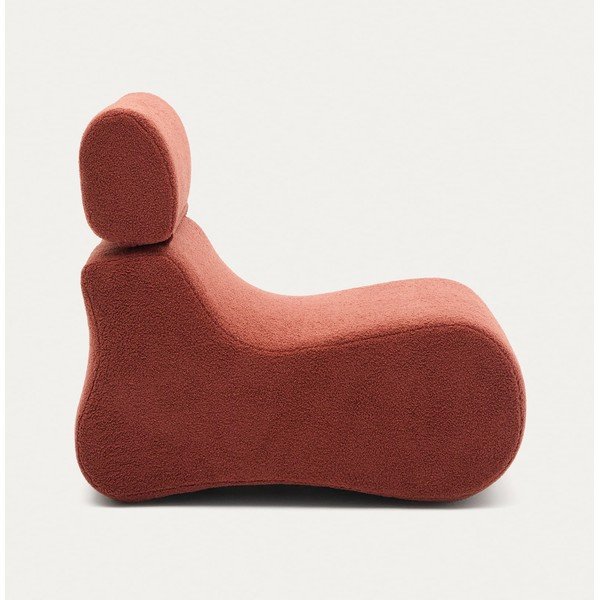 Terakotos spalvos iš boucle krėslas Club – Kave Home-image-4