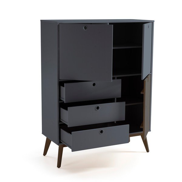 Antracito pilkos spalvos aukšta komoda Marceric Kiara-image-4