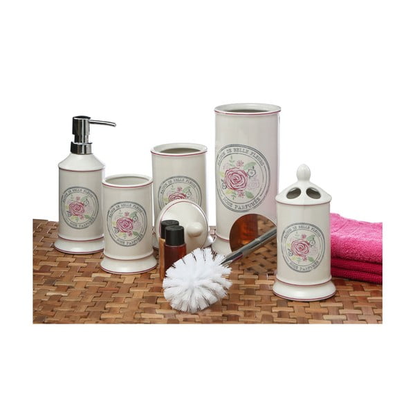 Kreminės spalvos keraminis tualeto šepetys Premier Housewares Belle-image-1