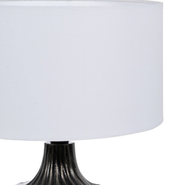 Stalinis šviestuvas juodos ir baltos spalvos (aukštis 52,5 cm) su tekstiliniu gaubtu – Ixia-image-1