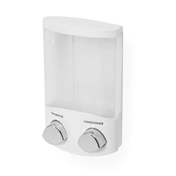 Klijuojamas iš plastiko muilo dozatorius baltos spalvos 620 ml Duo – Compactor-image-3