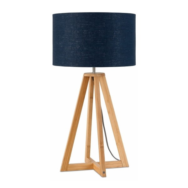 Stalo lempa su mėlynu atspalviu ir bambuko konstrukcija Good&Mojo Everest