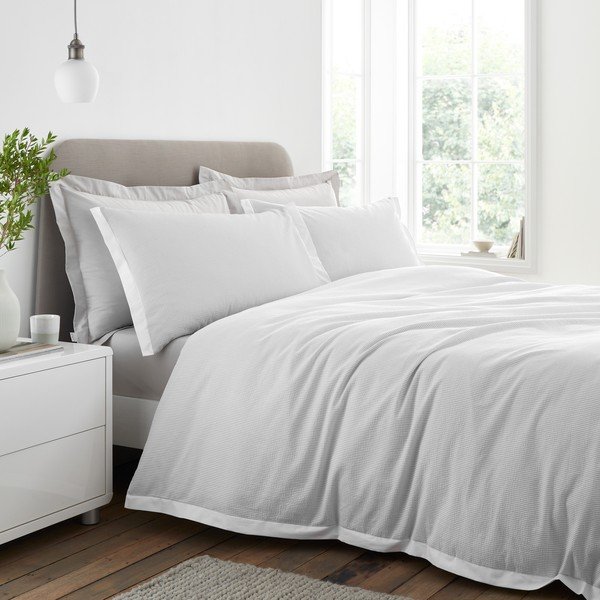 Šviesiai pilkos spalvos iš medvilninio perkelio viengulė patalynė 135x200 cm Seersucker Woven Stripe – Bianca-image-1