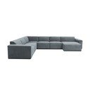 Iš kordinio velveto kampinė sofa pilkos spalvos (su kairiuoju kampu) Sting – Scandic
