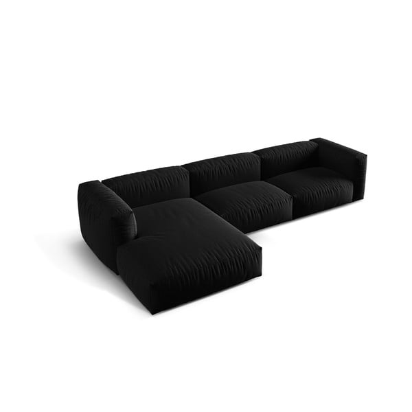 Modulinė kampinė sofa juodos spalvos (su kairiuoju kampu) Martina – Micadoni Home-image-2