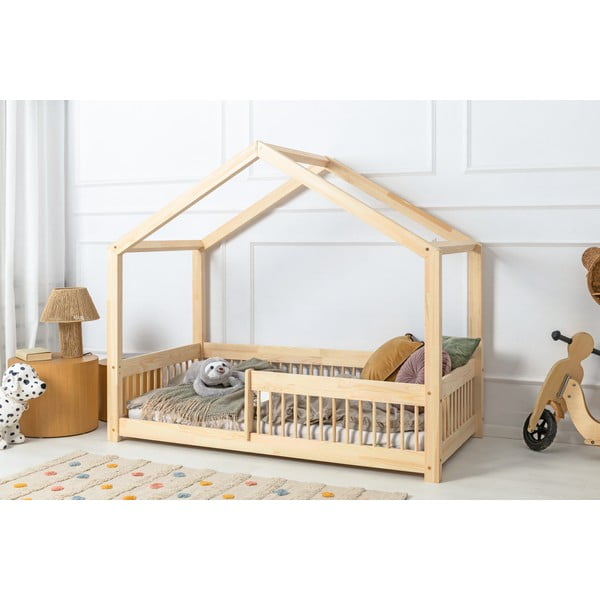 Naminė iš pušies masyvo vaikiška lova natūralios spalvos 90x160 cm Mila RMW – Adeko-image-2