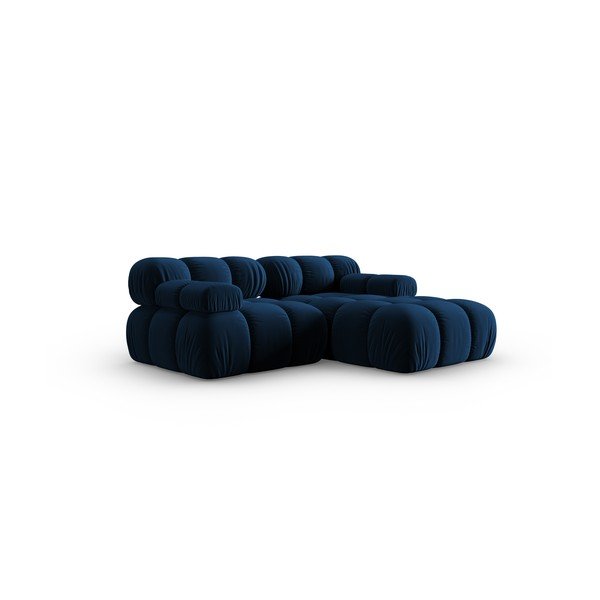 Kampinė sofa mėlynos spalvos iš velveto (su dešiniuoju kampu) Bellis – Micadoni Home-image-3