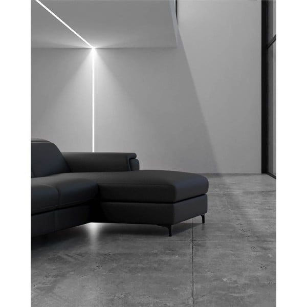 Kampinė sofa tamsiai pilkos spalvos iš odos (su dešiniuoju kampu) Brito – MESONICA-image-4