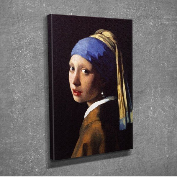 Sieninė reprodukcija ant drobės Johannes Vermeer The Girl with Pearl, 30 x 40 cm-image-2