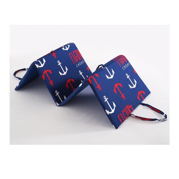 Raudonos spalvos/mėlynos spalvos sodo kėdės paminkštinimas šezlongui 49x137 cm   Anchors – B.E.S.-image-1