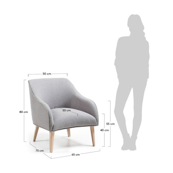 Pilkas krėslas Kave Home Lobby-image-4